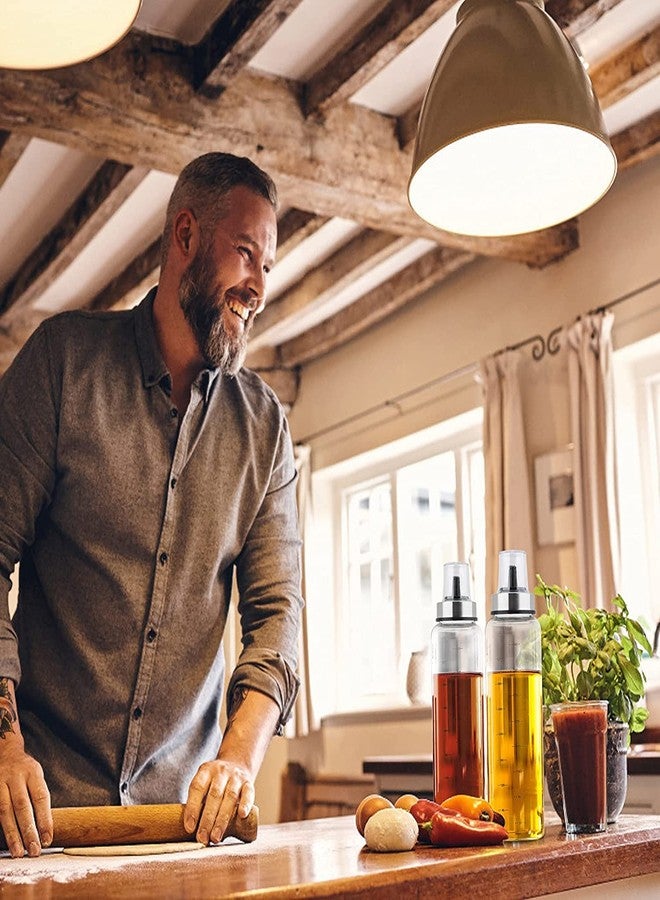 باسكيتي وعاء زجاجي للزيت والخل من باسكتي، زجاجة زيت سائلة بغطاء معدني من زجاج البوروسيليكات، سعة 500 مل، طول 24 سم (عبوة جديدة من قطعتين) - Image 5